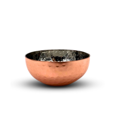 Traditional Indian Hammered stainless Steel and Copper Medium Bowl
