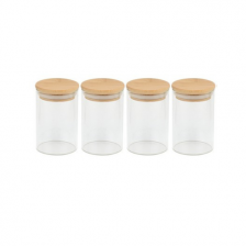 Apollo Set of 4 Spice Jar with Wooden Lid