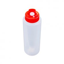 Chefset 24oz Red Sauce Bottle - Silicone Anti Drip Tip