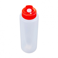 Chefset 32oz Red Sauce Bottle - Silicone Anti Drip Tip