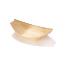 Papstar 50pcs Disposable Wood Boat Plates/bowls 11 x 6.5 cm