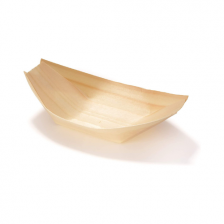 Papstar 50pcs Disposable Wood Boat Plates/bowls 14 x 8.2 cm
