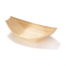 Papstar 50pcs Disposable Wood Boat Plates/bowls 16.5 x 8.5 cm