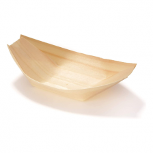 Papstar 50pcs Disposable Wood Boat Plates/bowls 19 x 10 cm