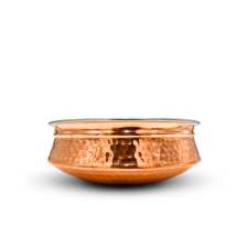 Large Copper and Stainless Steel Interior Serving Handi Bowl