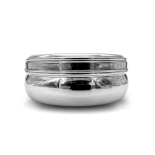 Masala Dabba Belly shape Stainless Steel with see through lid 19cm