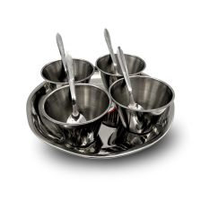 Set of 9 Stainless Steel Serving Relish Dishes