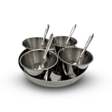 Set of 9 Stainless Steel Serving Relish Dishes