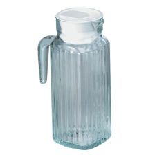 Glass Ribbed Jug & Lid Pack Of 6