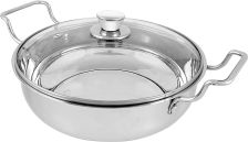 Vego Stainless Steel Kadai/Pan 26cm with Glass Lid (3.8ltr)